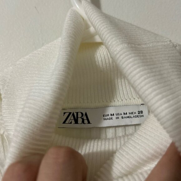 Zara White Turtleneck  Long Sleeve Top - Picture 3 of 3
